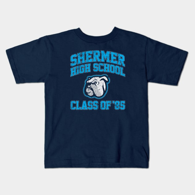 Shermer High School Class of 85 (Breakfast Club) Kids T-Shirt by huckblade